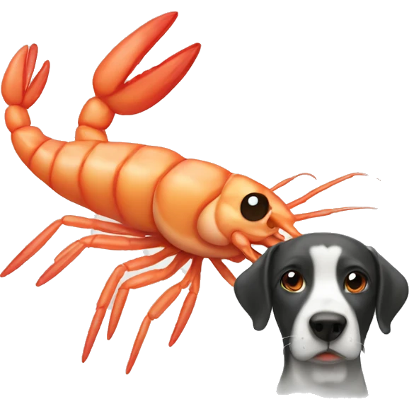 shrimp and dog emoji