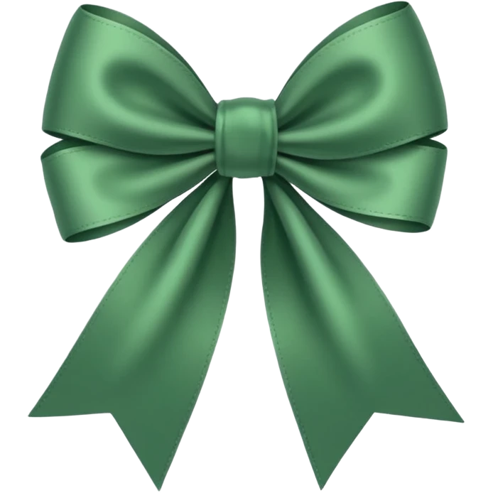 deep emerald sage green ribbon bow emoji