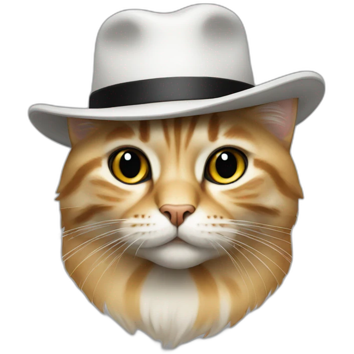 cat with white hat and black suit emoji