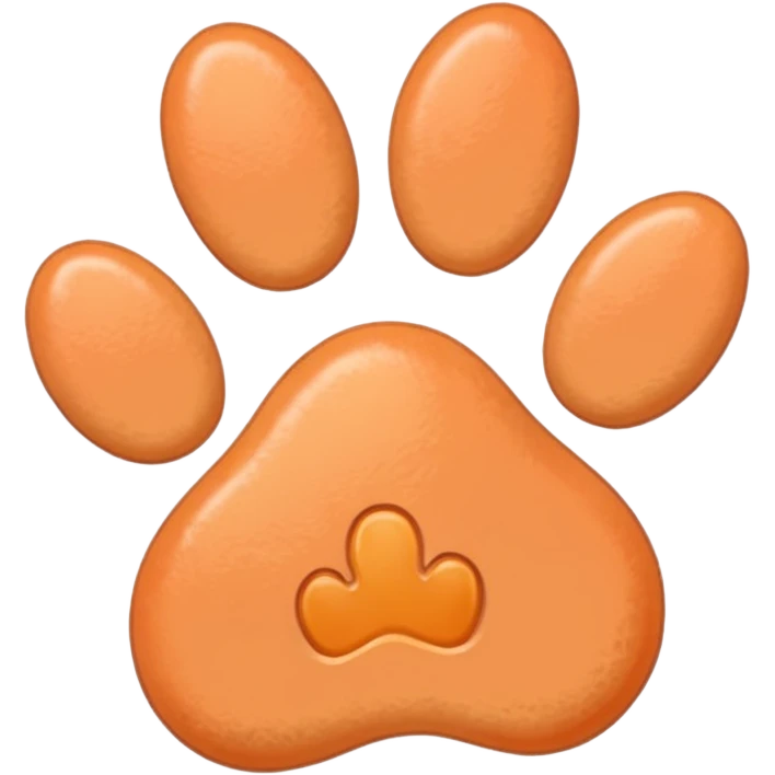 a very light pale pastel apricot pawprint emoji