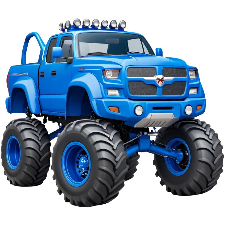 Bigfoot - Bigfoot 4x4 (Model Year: 2022) (Iconic colour: Blue) - An oversized, rugged monster truck with bold, aggressive lines painted in a striking blue. Focus on massive, rugged tires and a muscular chassis that exudes raw power and an urban legend feel. emoji
