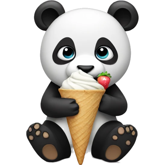 Panda eating ice cream emoji