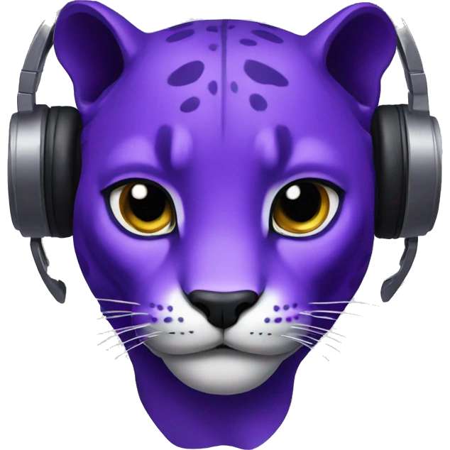 purple panther with headphones emoji