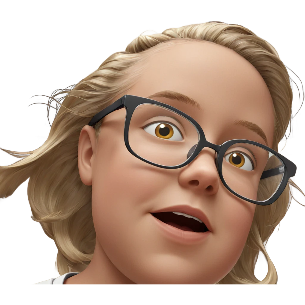 girl with glasses portrait emoji