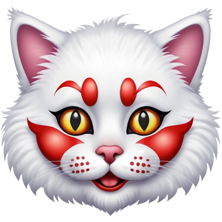Cat wearing clown makeup  emoji