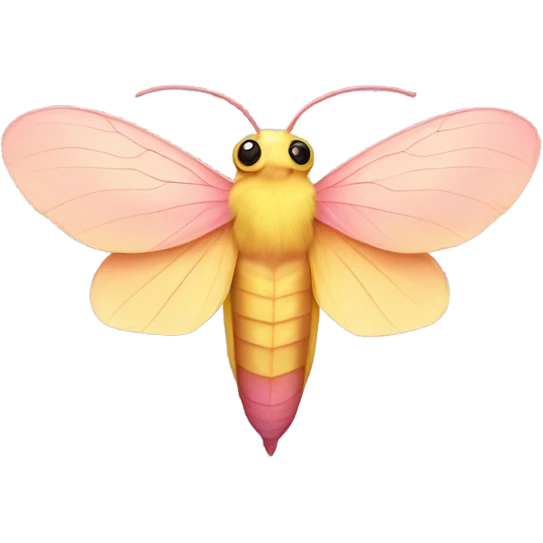 Rosy maple moth side profile with no mouth  emoji