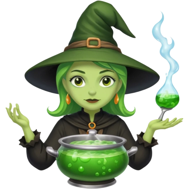 green witch cooking potion emoji