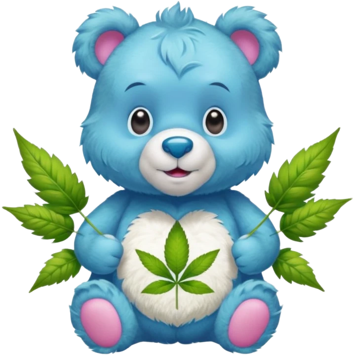 Weed care bear put the weed symbol in center of chest emoji