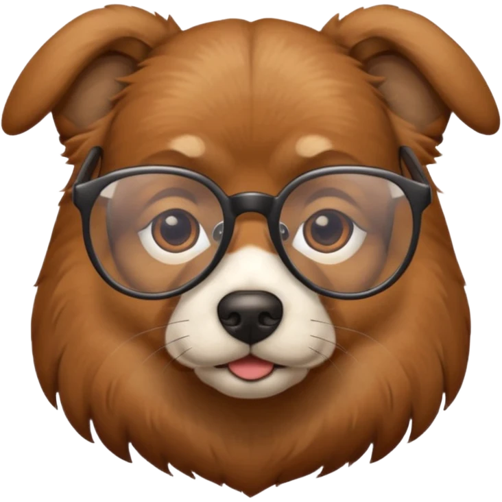 tête chien avec lunette emoji