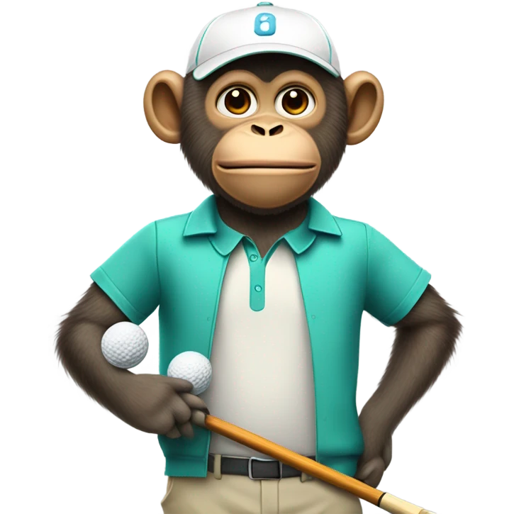 monkey golfing emoji