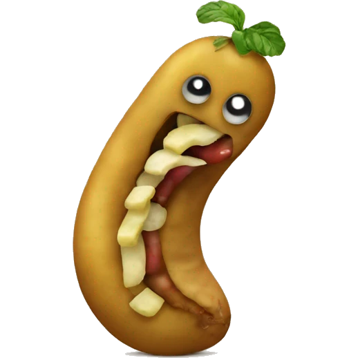 worm eating potato emoji