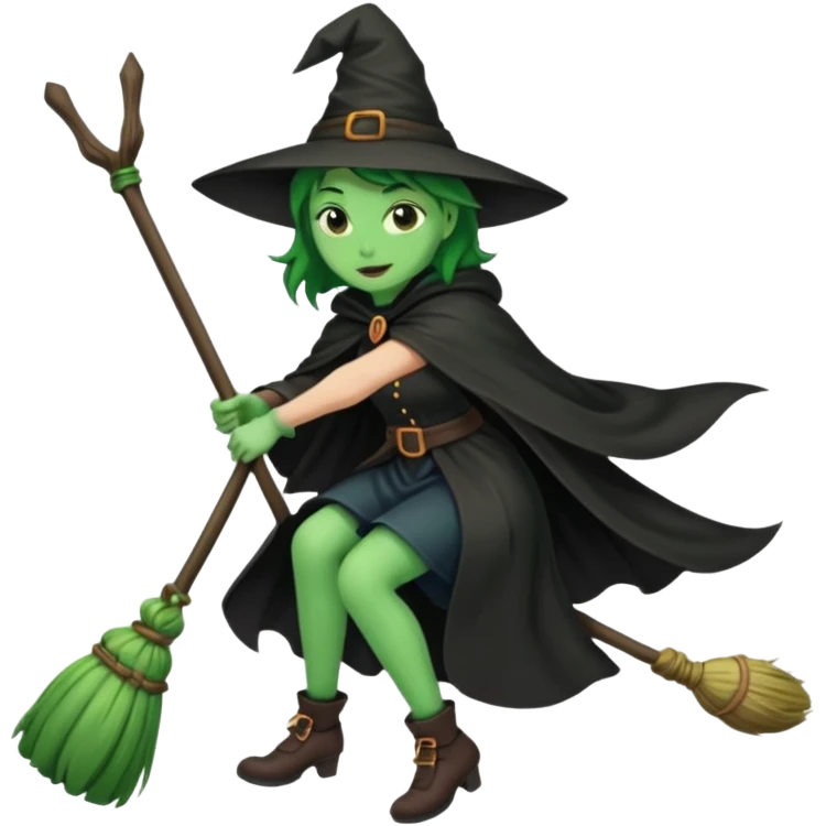 witch riding a broom emoji