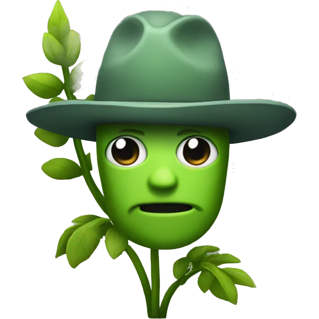 plant-soldier with armed hat emoji