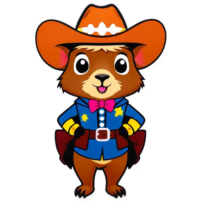 Capybara dressed as a cowgirl emoji