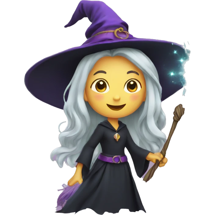witch casting spell with a Magic wand emoji