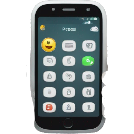 white icon with a phone and a finger that is scrolling emoji