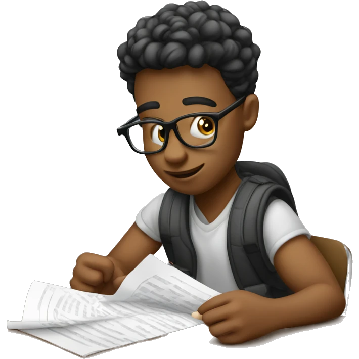 a student is reading papers emoji