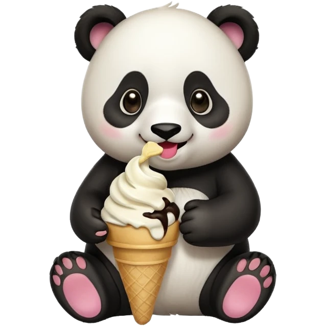 Panda eating ice cream emoji