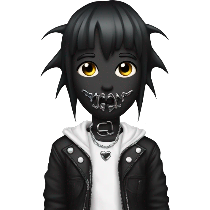 goth chrome heart emoji