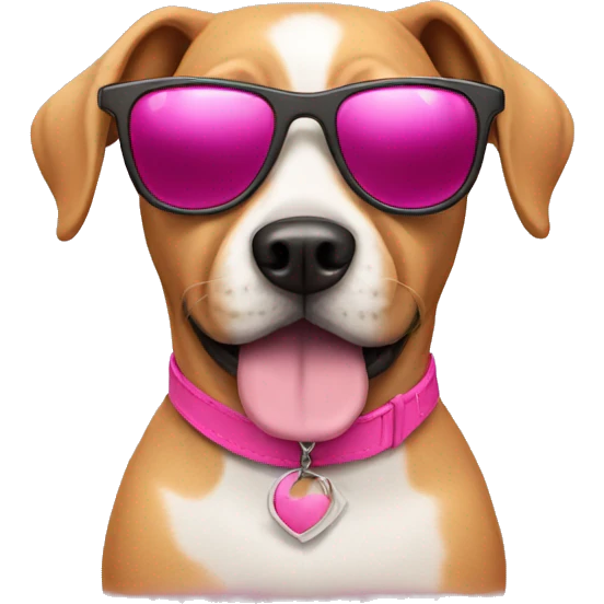 dog with sunglasses pink emoji
