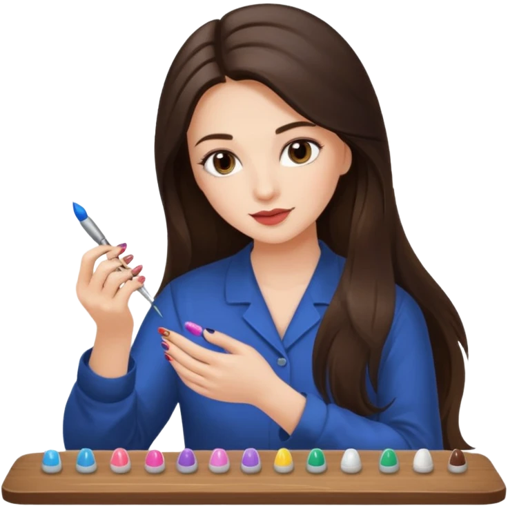 brunette nail artist long haired emoji