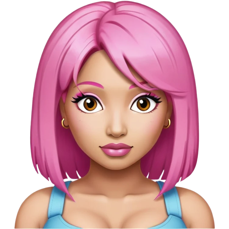 Nicki Minaj with pink hair emoji