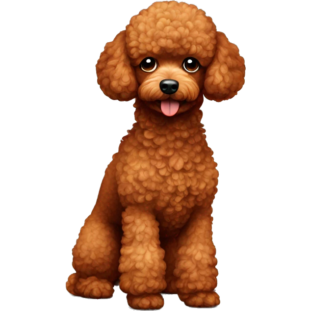 red toy poodle standing up emoji