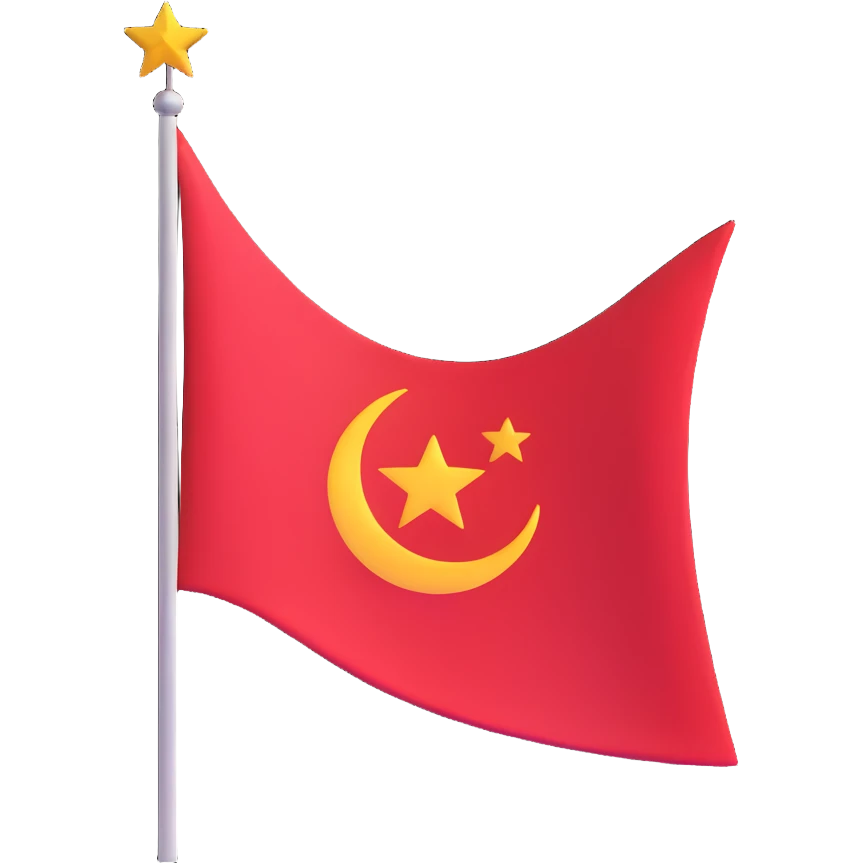red flag with crescent moon and star emoji