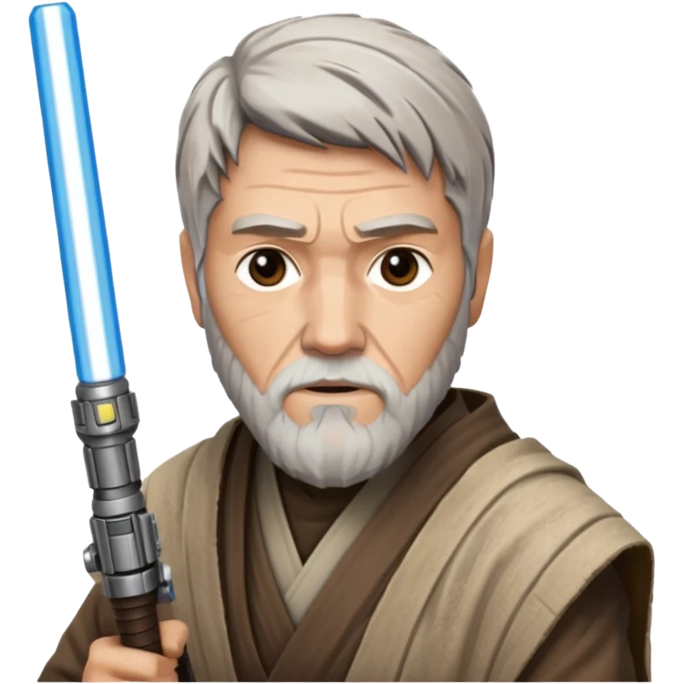 star wars master kenobi with one lightsaber emoji