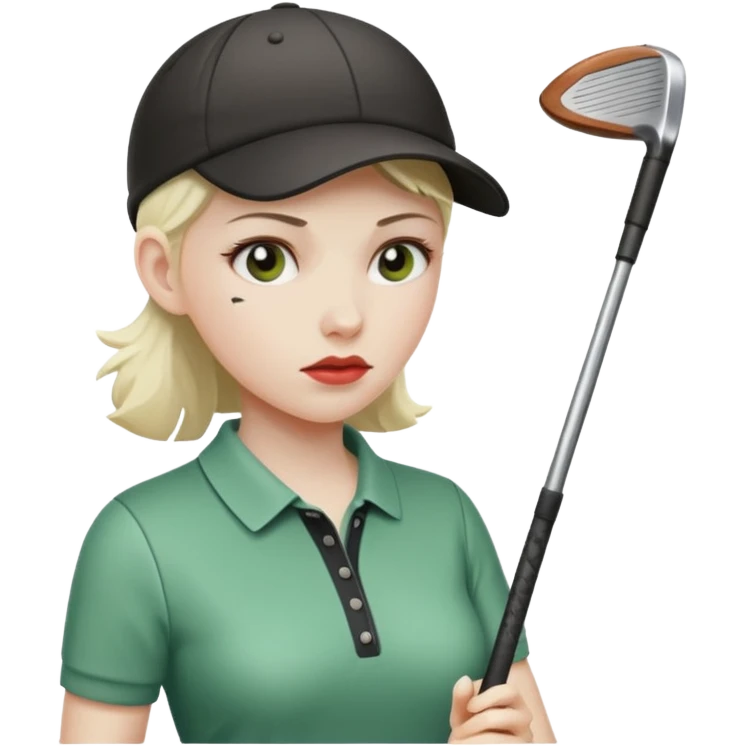 women golfer sick profile emoji