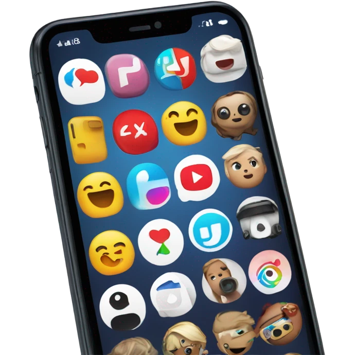 A phone with TikTok YouTube Instagram and Roblox  emoji
