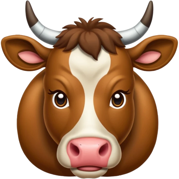 Vaca escocesa donde no se le ven los ojos emoji