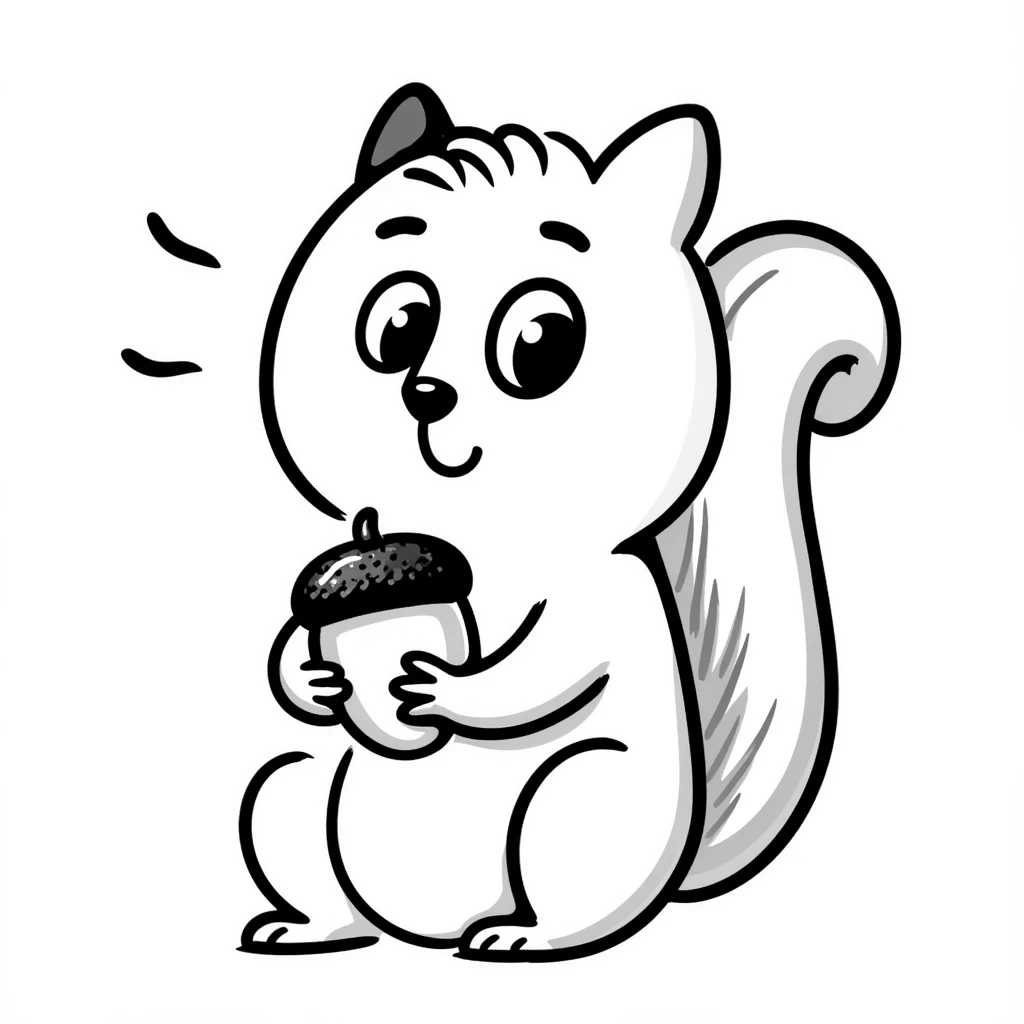 Hand-drawn confused squirrel with spiral eyes and dizzy expression emoji