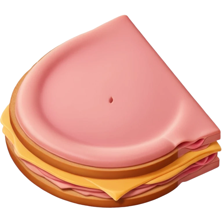 single slice of bologna, pink, simple emoji