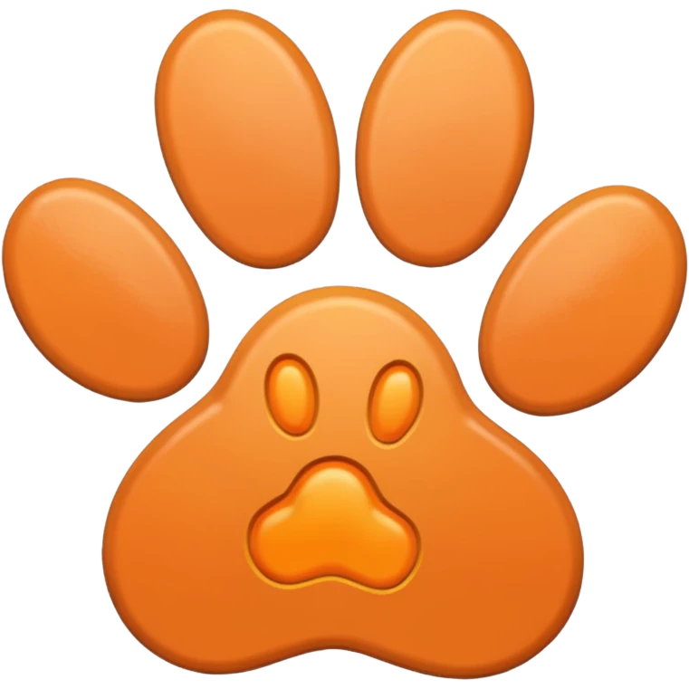 a light pastel orange pawprint emoji