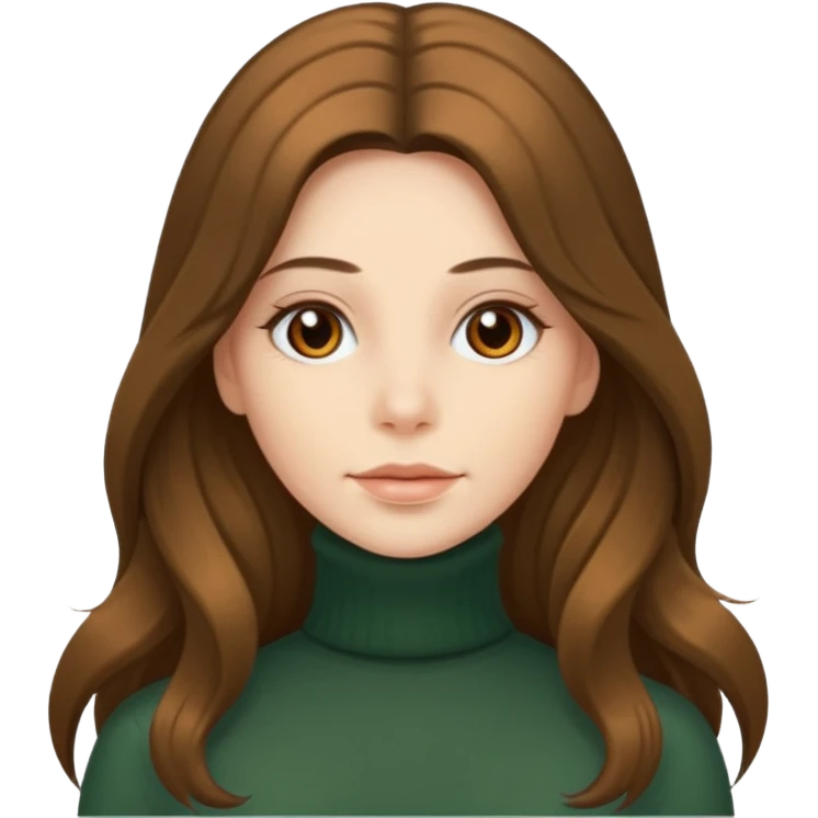 long hairedwoman in turtle neck emoji