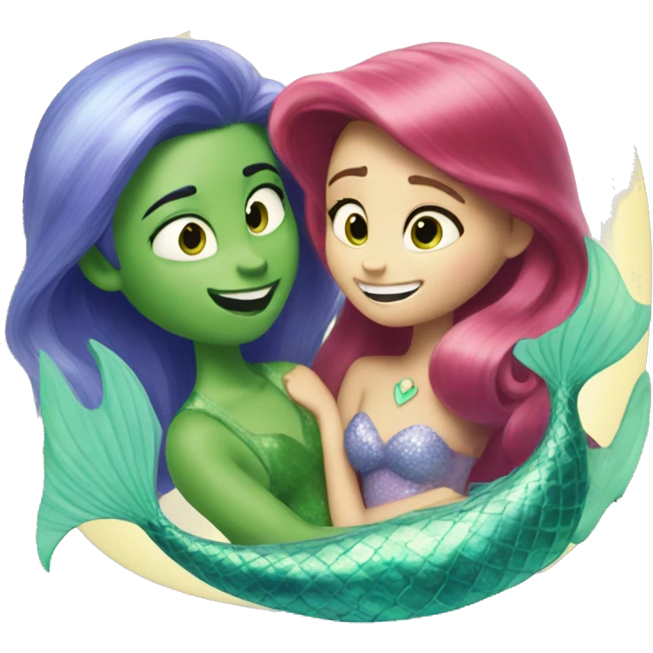 Inside out 2 Joy with Mermaid Ariel emoji