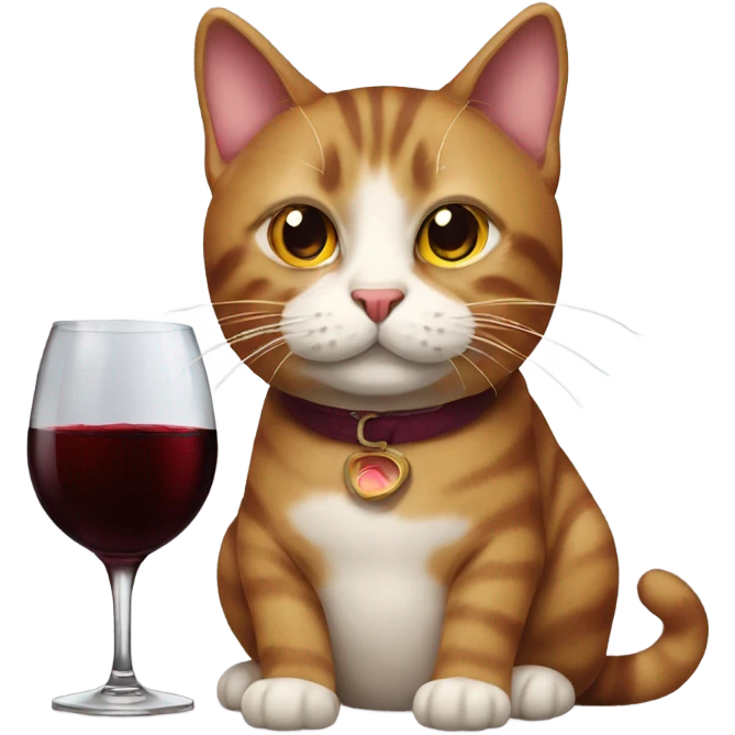 cat red wine emoji