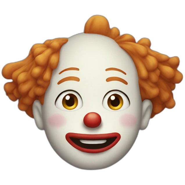 clown face with ginger hair emoji