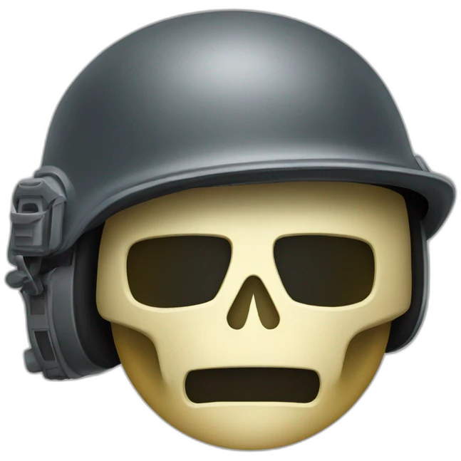 Masque squelette et casque militaire emoji