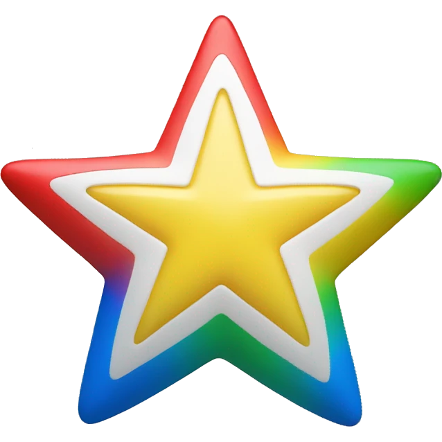 Star with five colours white blue red yellow green  emoji