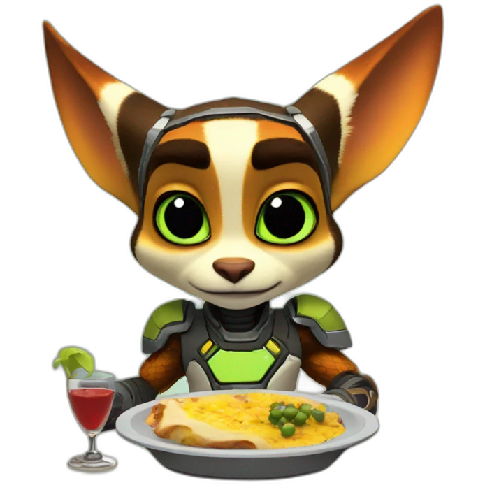 Ratchet and clank having dinner  emoji