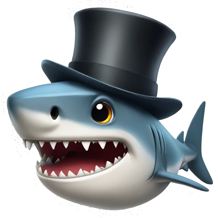 shark with tophat emoji