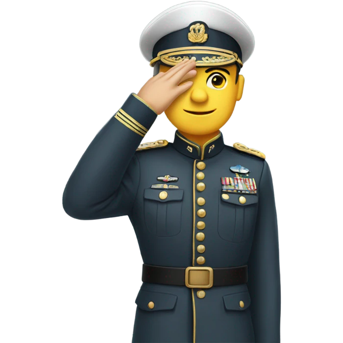 An general saluting emoji