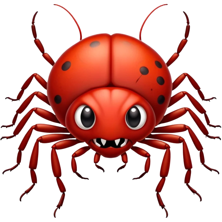 Kawaii style cute Bedbug with fangs emoji
