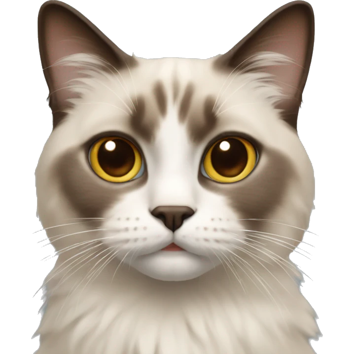 Ragdoll cat with brown face emoji