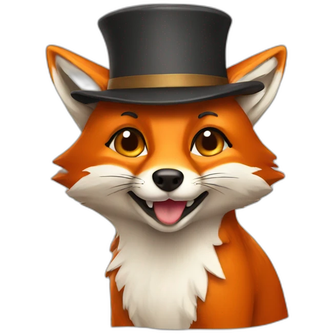 Fox with hat emoji