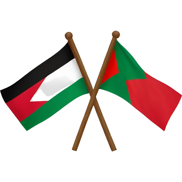 Mix flag Palestine and Morocco emoji