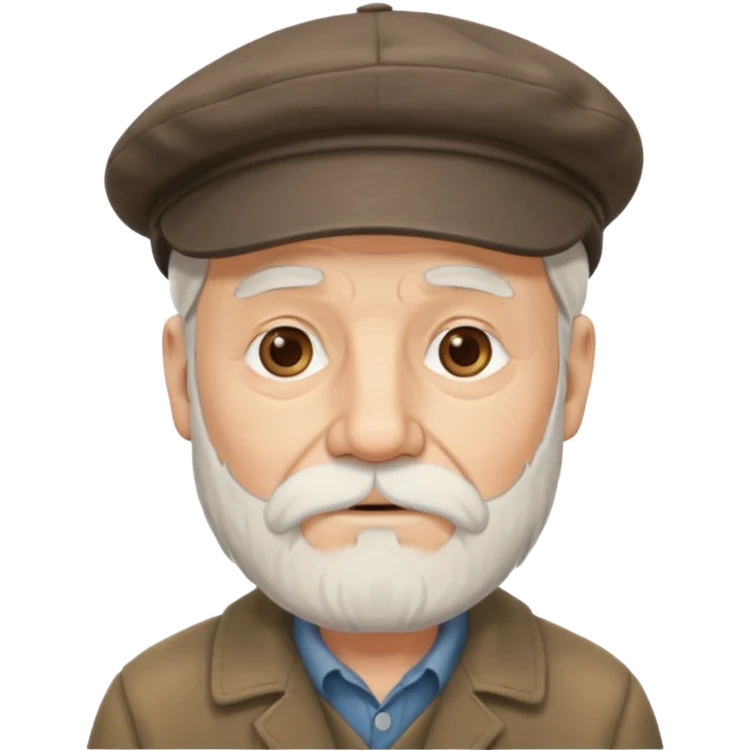 Old man white beard wearing a flat cap emoji