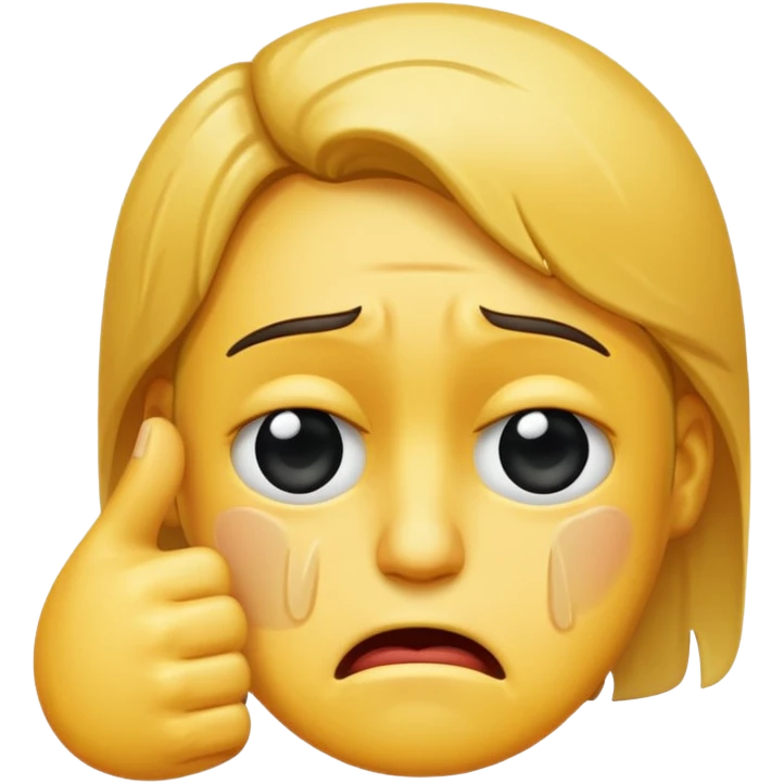 Crying face with a thumbs down emoji
